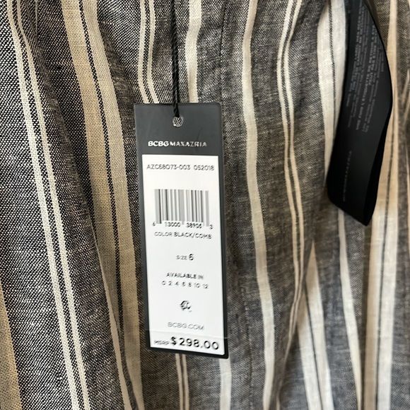 BCBG NWT linen striped halter dress. - Picture 4 of 5